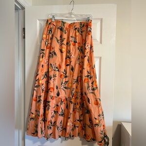 Loft orange print skirt